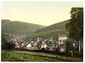 Thuringia Prints: Ruhla from the Gottesgabe, Thuringia, Germany