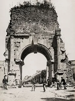 Weeds Prints: Ruins of ancient Roman arch, probably Rome, Italy