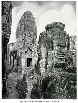 Images Dated 26th June 2019: Ruins of Bayon Temple, Angkor Thom, Cambodia