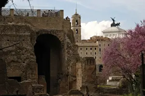 Ruins of some buildings on the Palatine Hill. Rome. Italy