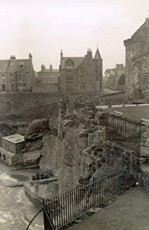 Fife Collection: Ruins of the Castle, St Andrews, Fife, Scotland, showing the sea wall Date: 1930s
