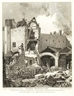 Ruins of the Chapel and Granary of Leadenhall Chapel, 1813
