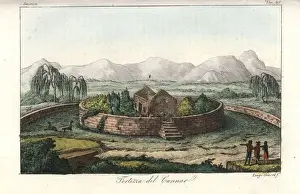 Incan Prints: Ruins of a circular Incan fortress at Canar, Ecuador