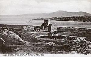 Mull Prints: Ruins of Iona Cathedral and Orans Chapel
