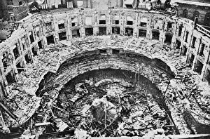 Destroyed Gallery: Ruins of Queens Hall, Langham Place, London, WW2