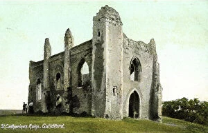 Guildford Collection: Ruins of St Catherine's Chapel, Guildford, Surrey