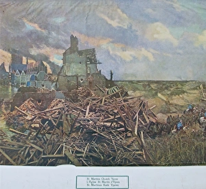 Images Dated 14th July 2012: Ruins of St Martins Cathedral, Ypres, Belgium, WW1