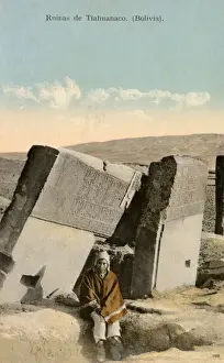 Columbian Prints: The ruins of Tiwanaku - Bolivia