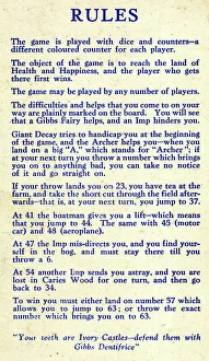 Gibbs Prints: Rules for The Ivory Castle Board Game