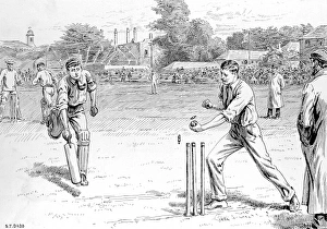 Images Dated 21st July 2004: A Run Out at Lords Cricket Ground, 1895