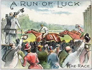 Images Dated 14th May 2021: A Run of Luck, the great sporting drama, Boston Theatre, USA, with real horses and hounds