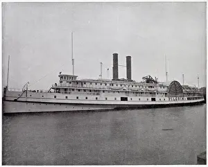 Running daily from New York to Fall River the elegant and luxurious steamer. Date: circa 1895