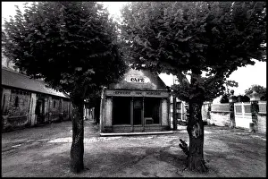 Rural cafe in village square, France