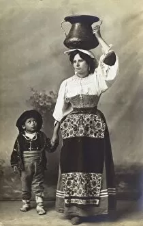 Rural Italian Woman and Child - Traditional costume