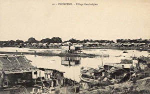 Stilt Collection: Rural Khmer houses on stilts near Phnom Penh, Cambodia