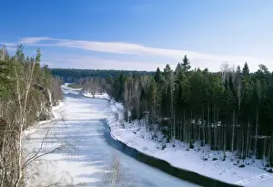 Habitat Prints: RUSSIA - Frozen River Chusovaya, in Urals Mountains