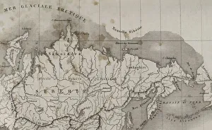 Archipelago Prints: Russia. Map of Siberia. Engraving, 19th century