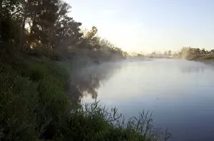 Images Dated 13th June 2008: Russia - morning mist at a sunrise on a river Sakmara