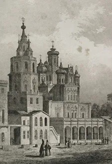 Muscovite Prints: Russia, Moscow. Assumption Church in Pokrovka Street