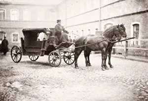 Orient Prints: Russia - Russian horse drawn carriage, omnibus, Moscow