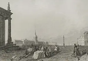 Nevsky Prints: Russia, Saint Petersburg. The Admiralty building square