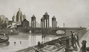Lemaitre Prints: Russia, Saint Petersburg. Trinity Church (Troitskoi Church)