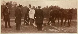 Examines Prints: Russia - Tsar Nicholas II - new plough tested at Peterhof