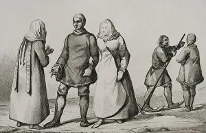 Vernier Prints: Russia. Western Siberia. Ostyak people. Engraving