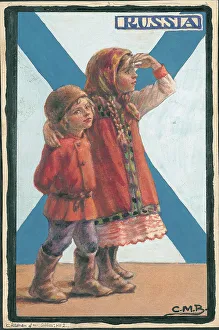 Barker Prints: Russia. WWI Children of the Allies, artwork