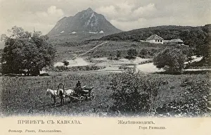 Waters Prints: Russia - Zheleznovodsk - view toward Mount Beshtau