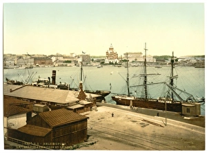 The Russian cathedral and the harbor, Helsingfors, Russia, i The Russian cathedral and the harbor, Helsingfors, Russia, i