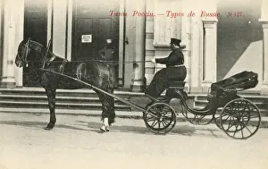 Drives Prints: Russian Coachman and his elegant carriage