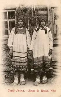 Two Russian Countrywomen in traditional costume