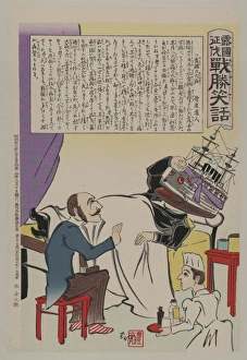 Russian doctor and nurse attending to a man with a Russian b Russian doctor and nurse attending to a man with a Russian b