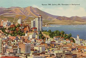 Tamalpais Prints: Russian Hill Skyline, with Mount Tamalpais in background