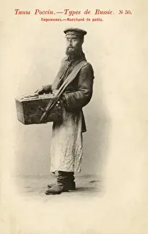 Sells Prints: Russian itinerant street vendor of bread / cakes