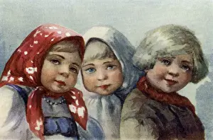 Peasants Prints: Russian peasant children