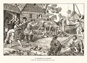 Diversion Prints: Russian peasants playing knucklebones, 19th century