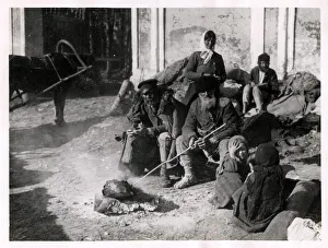 Gelatin Prints: Russian peasants retreating ahead of German advance, WWI