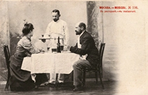 Aperitifs Collection: Russian Restaurant scene - Waiter delivering the aperitifs