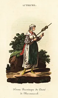 Ethnography Prints: Russian serf woman, Kingdom of Hungary, 18th century