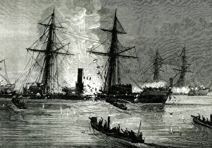 Launches Prints: Russian torpedo launches attacking a Turkish monitor