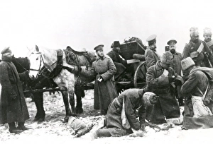 Over Coat Gallery: Russian troops with ammunition, WW1