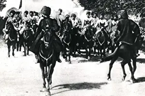 Russian troops entering a Persian town, WW1