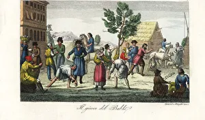 Russian villagers playing Babki (knucklebones), 19th century