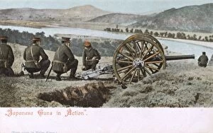 Russo-Japanese War - Japanese Artillery in action - Hilltop