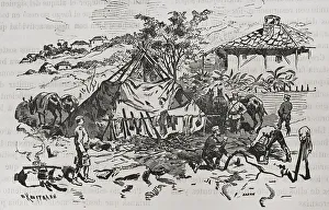 Russians Prints: Russo-Turkish War (1877-1878). Cossack post