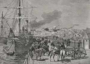 Cannons Prints: Russo-Turkish War (1877-1878). Embarkation of
