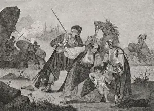 Balkan Prints: Russo-Turkish War (1877-1878). Herzegovinian family