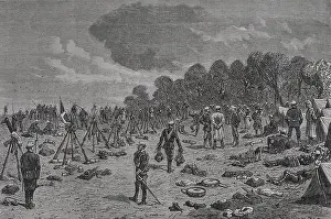 Weaponry Prints: Russo-Turkish War (1877-1878). Russian camp at Baniasa